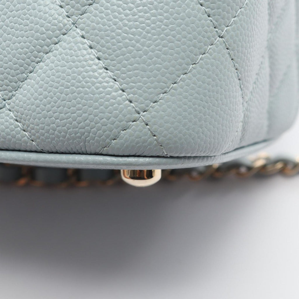 Chanel Shoulder Bag Quilted 2-Way Light Blue Caviar Leather Vanity Chain — view 8