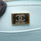 Chanel Shoulder Bag Quilted 2-Way Light Blue Caviar Leather Vanity Chain — view 5