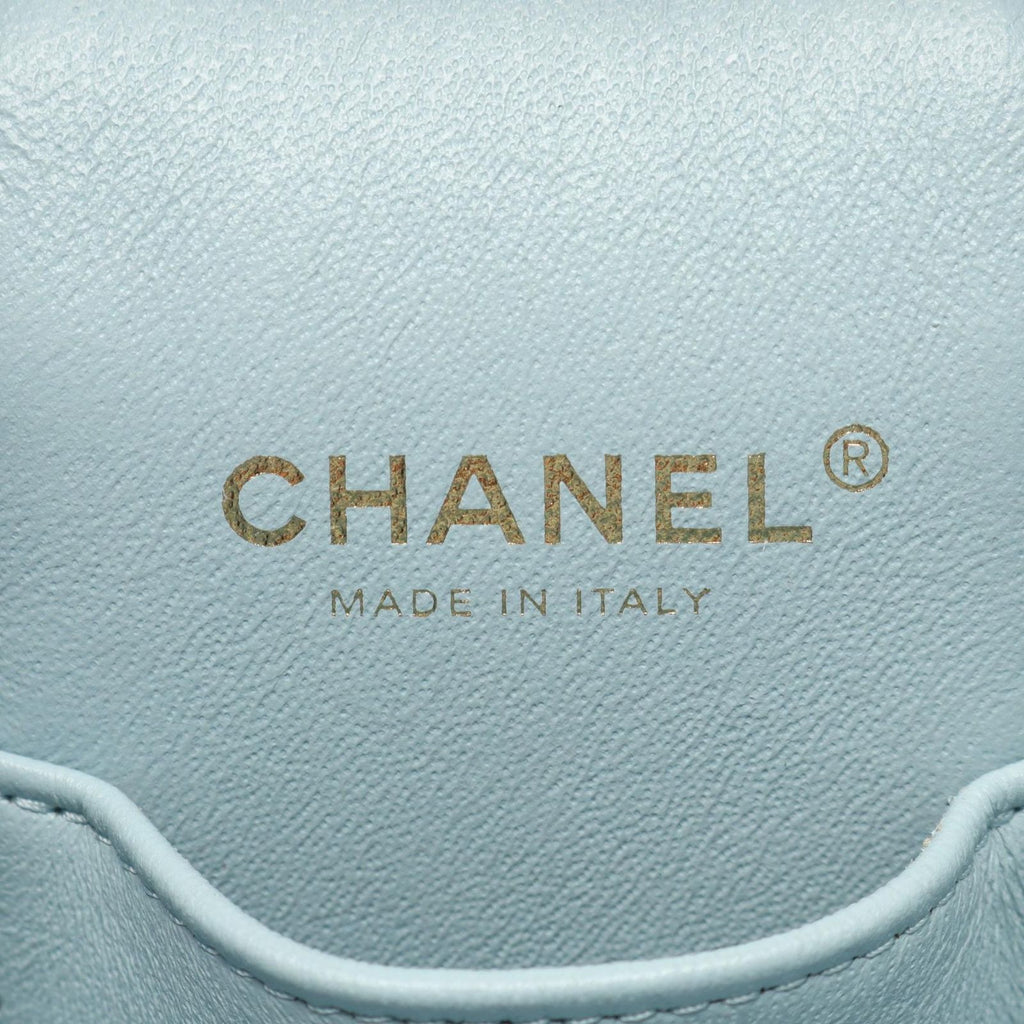 Chanel Shoulder Bag Quilted 2-Way Light Blue Caviar Leather Vanity Chain — view 4