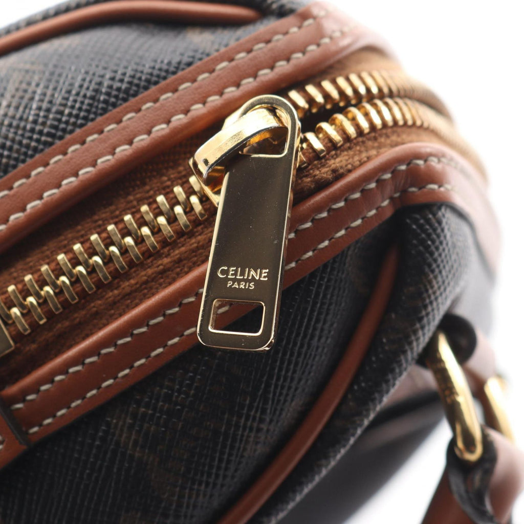Celine Handbag Black Brown Leather Triomphe Mini — view 5