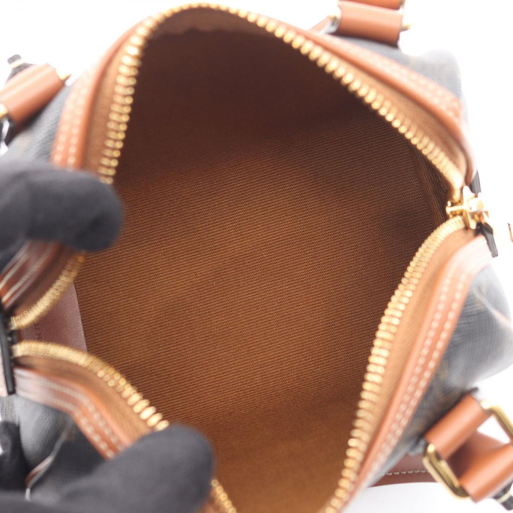 Celine Handbag Black Brown Leather Triomphe Mini — view 3