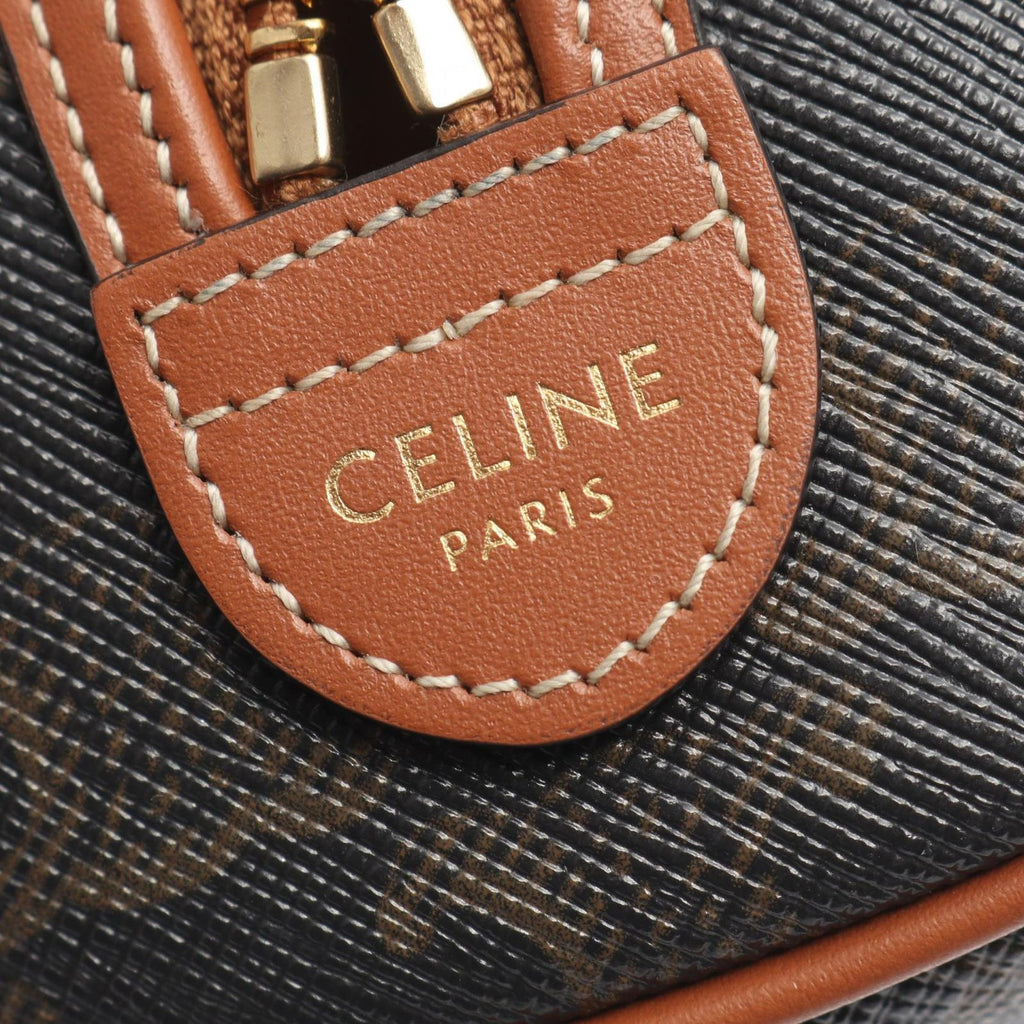 Celine Handbag Black Brown Leather Triomphe Mini — view 4