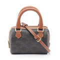 Celine Handbag Black Brown Leather Triomphe Mini
