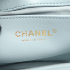Chanel Shoulder Bag Quilted 2-Way Light Blue Lambskin Small Chain — view 4