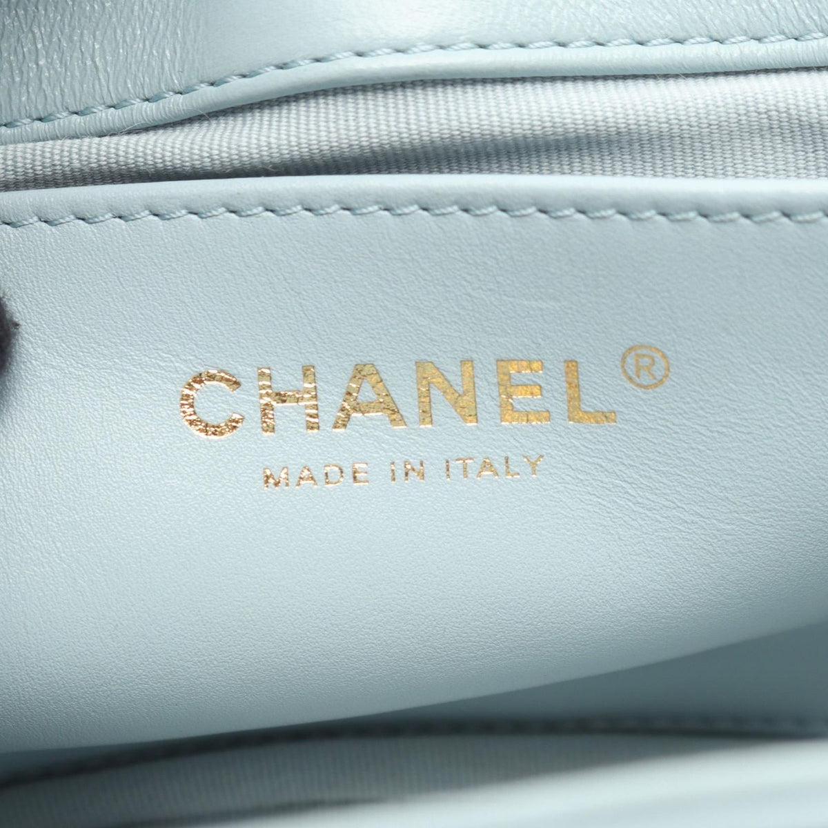 Chanel Shoulder Bag Quilted 2-Way Light Blue Lambskin Small Chain — view 4