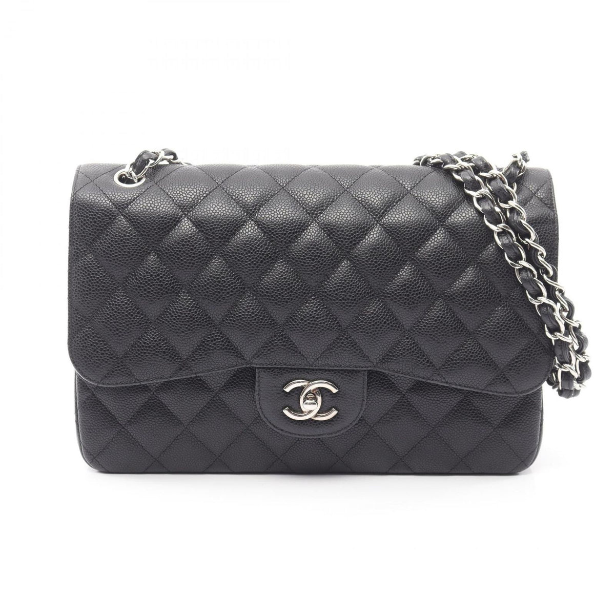 Chanel Shoulder Bag Maxi Quilted 30 Classic Large Double Flap Black Caviar