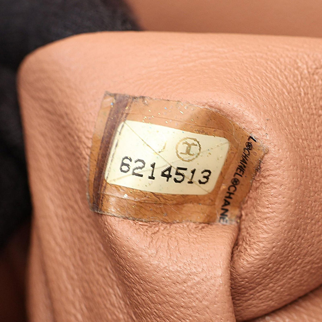 Chanel Boston Bag Quilted Pink Beige Black Caviar Leather — view 5