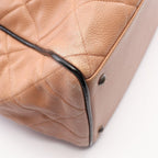 Chanel Boston Bag Quilted Pink Beige Black Caviar Leather — view 6