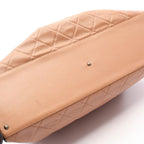 Chanel Boston Bag Quilted Pink Beige Black Caviar Leather — view 8