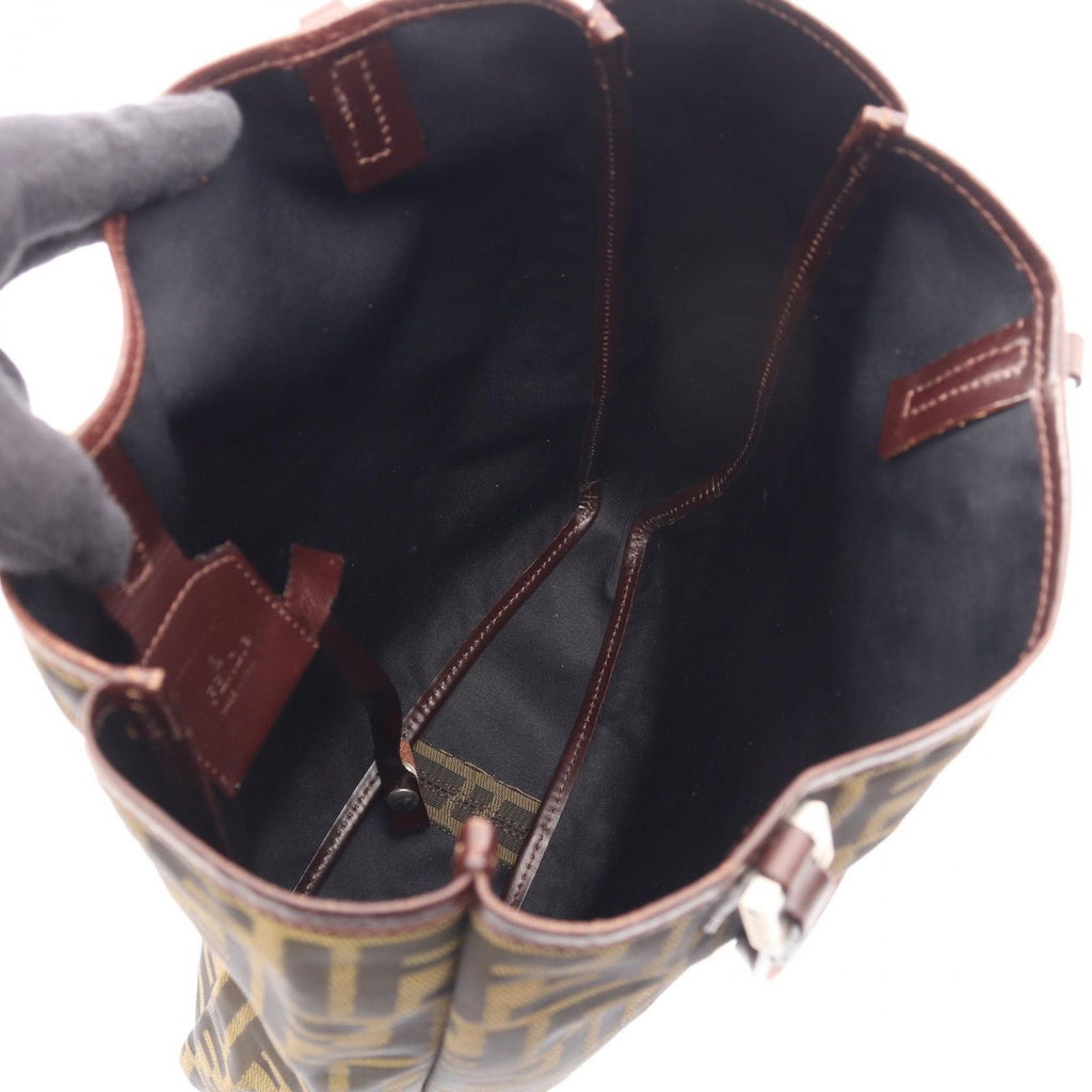 Fendi Tote Bag Zucca Brown Canvas Leather — view 3