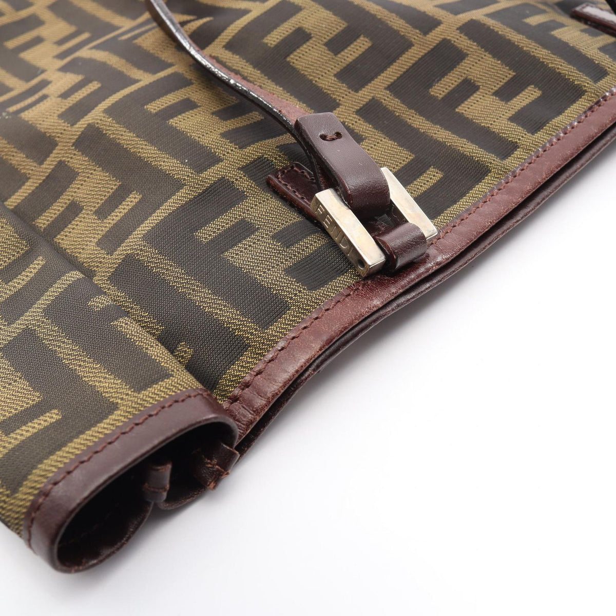 Fendi Tote Bag Zucca Brown Canvas Leather — view 6