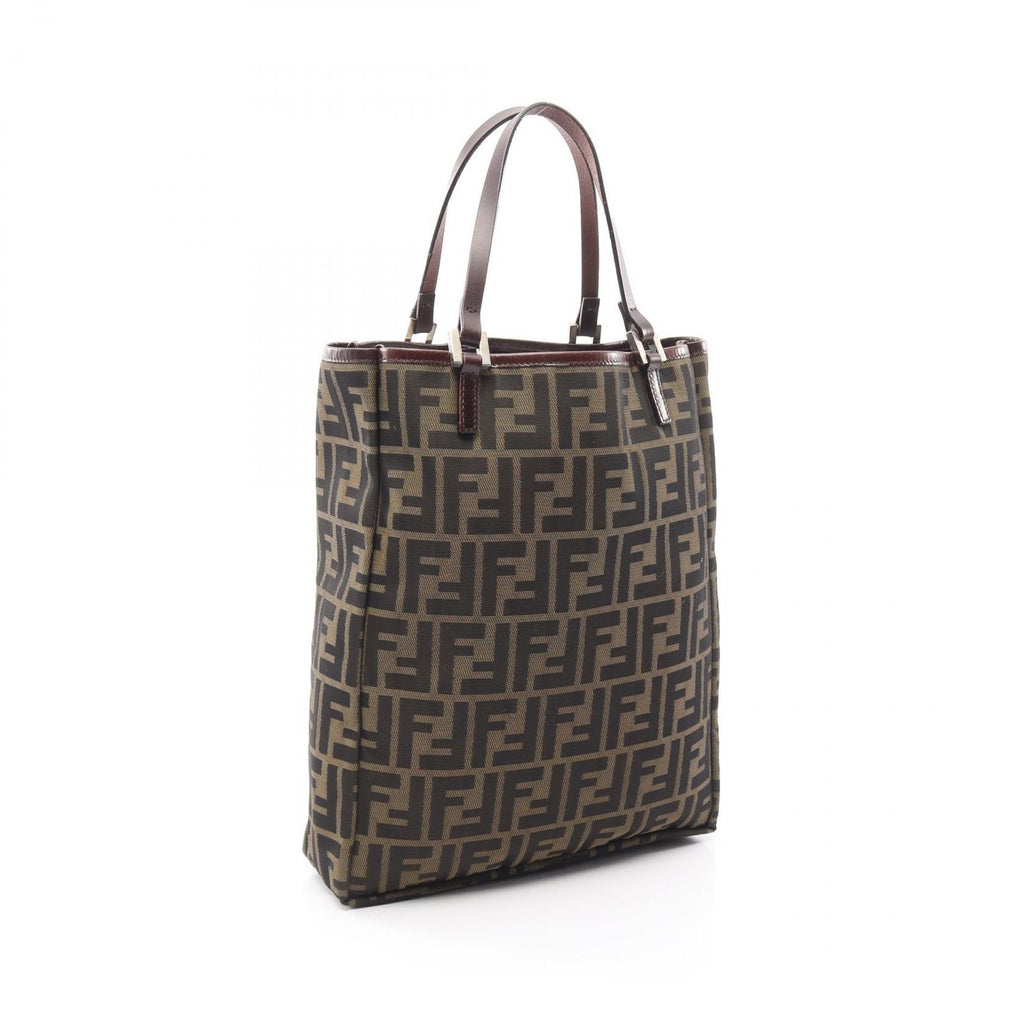 Fendi Tote Bag Zucca Brown Canvas Leather — view 2