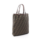Fendi Tote Bag Zucca Brown Canvas Leather — view 2