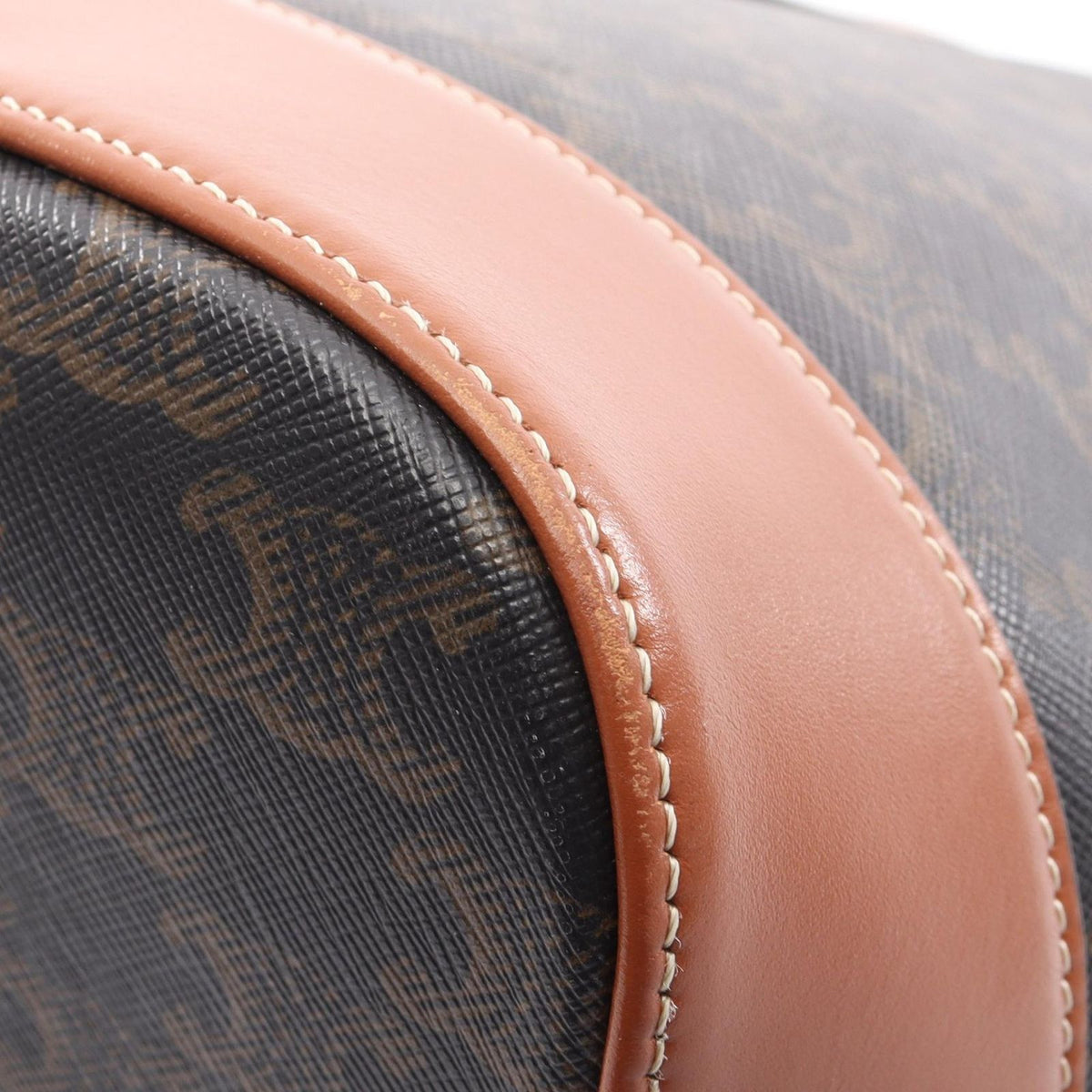 Celine Shoulder Bag Triomphe Medium Bucket Dark Brown Leather — view 6