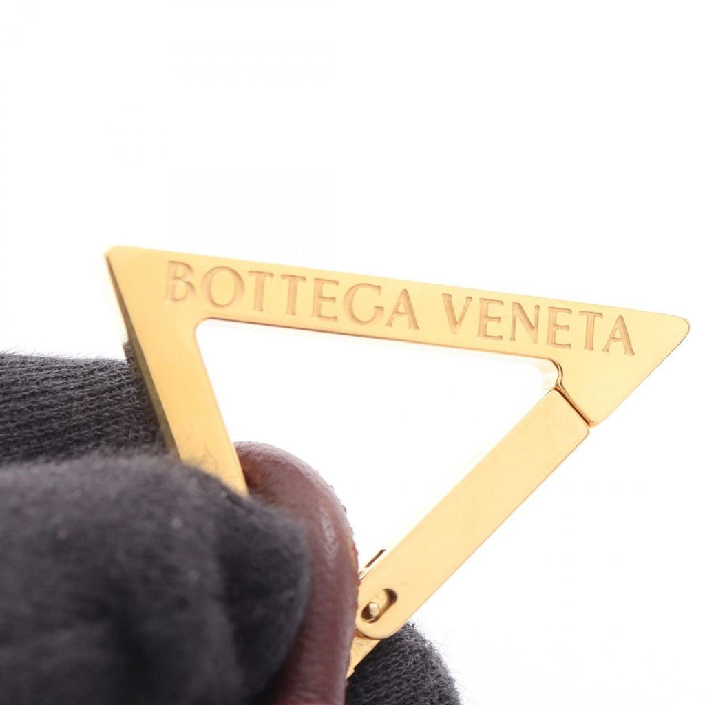 Bottega Veneta Key Holder Triangle Key Ring Brown Leather — view 3