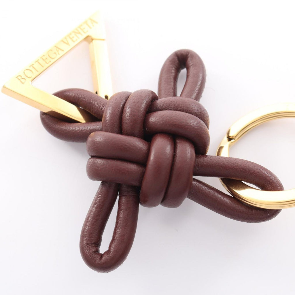Bottega Veneta Key Holder Triangle Key Ring Brown Leather — view 4