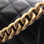 Chanel Shoulder Bag Boy Black Caviar Leather Chain — view 8