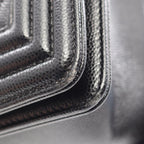 Chanel Shoulder Bag Boy Black Caviar Leather Chain — view 6