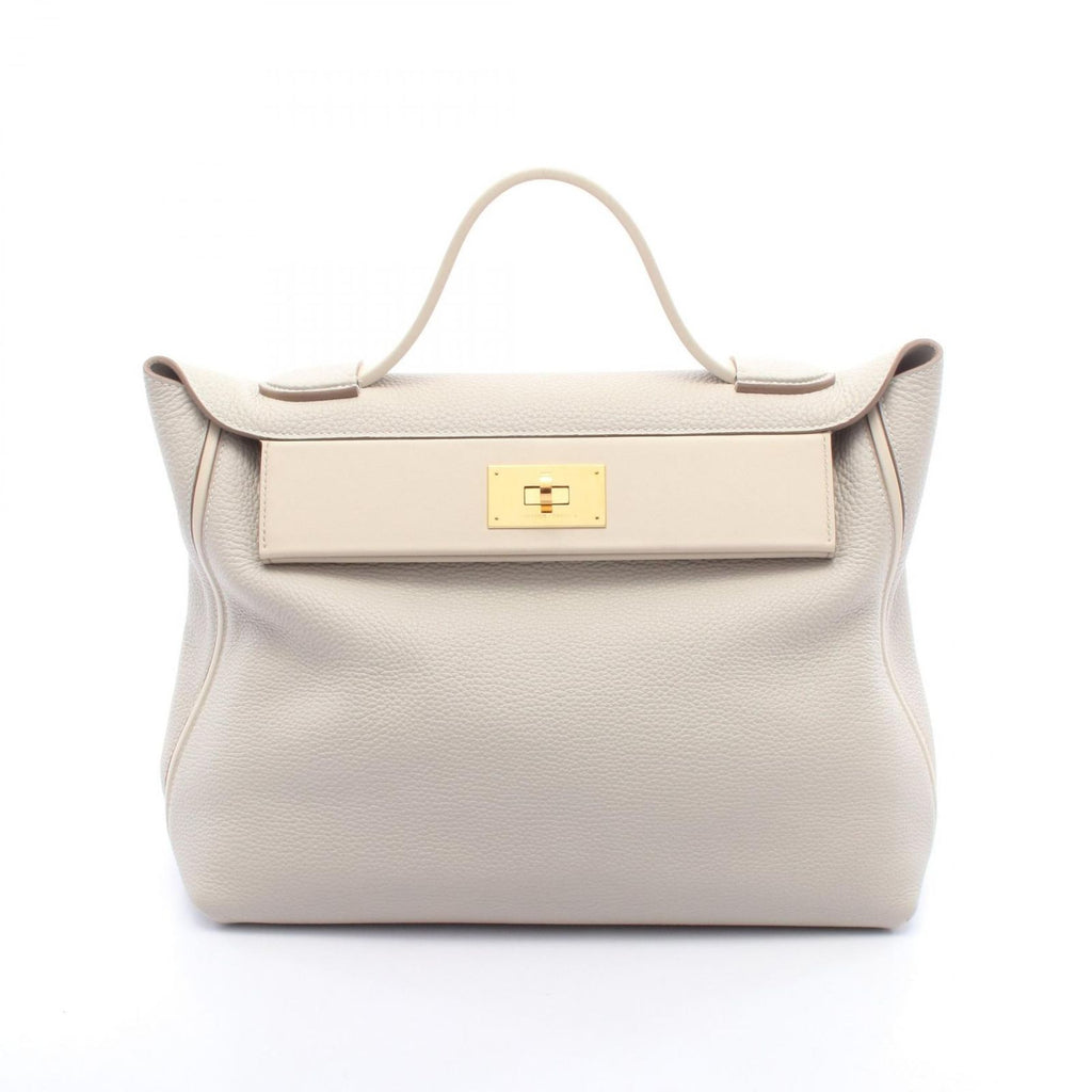 Hermes Handbag 24/24/24 Vanquatre 35 Pearl Gray Cles
