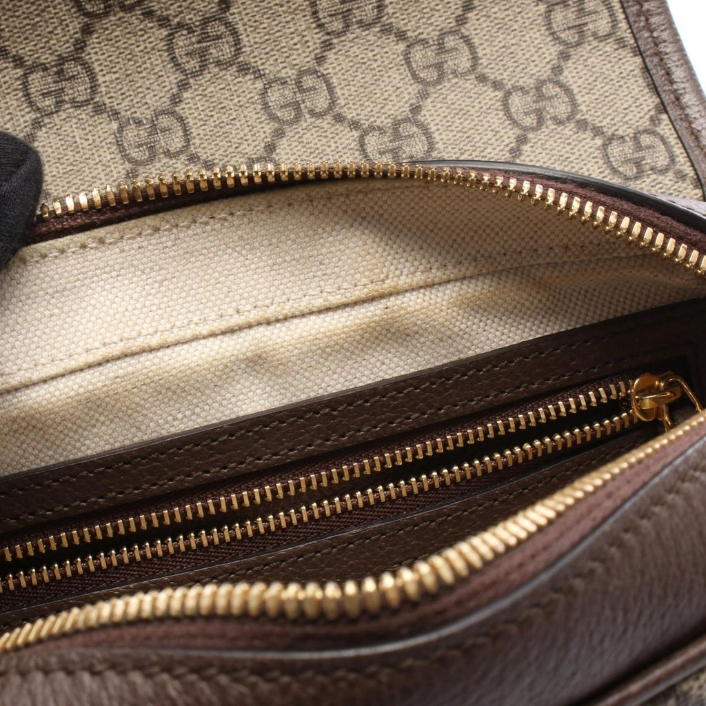 Gucci Shoulder Bag Ophidia Small GG Supreme Beige Brown Green Leather — view 5
