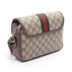 Gucci Shoulder Bag Ophidia Small GG Supreme Beige Brown Green Leather — view 2