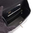 Chanel Shoulder Bag Quilted Top Handle Vanity 2-Way Black Leather Chain — view 3