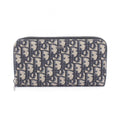 Dior Round Wallet Oblique Beige Navy Canvas