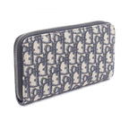 Dior Round Wallet Oblique Beige Navy Canvas — view 2
