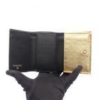 Chanel Trifold Wallet Classic Small Croco Embossed Gold Leather — view 3