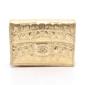 Chanel Trifold Wallet Classic Small Croco Embossed Gold Leather