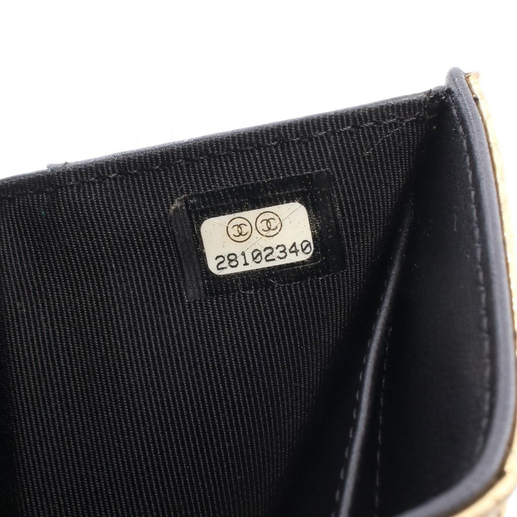 Chanel Trifold Wallet Classic Small Croco Embossed Gold Leather — view 6