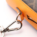 Fendi Shoulder Bag Diagonal Camera Case Zucca Brown Black Orange Leather — view 7