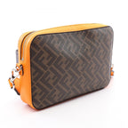Fendi Shoulder Bag Diagonal Camera Case Zucca Brown Black Orange Leather — view 2