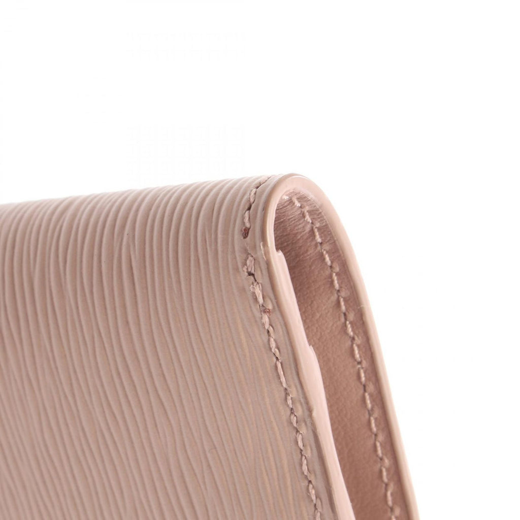 Prada Card Case Triangle Logo Pink Beige Leather — view 6