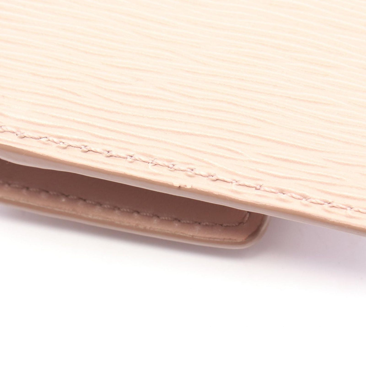 Prada Card Case Triangle Logo Pink Beige Leather — view 5