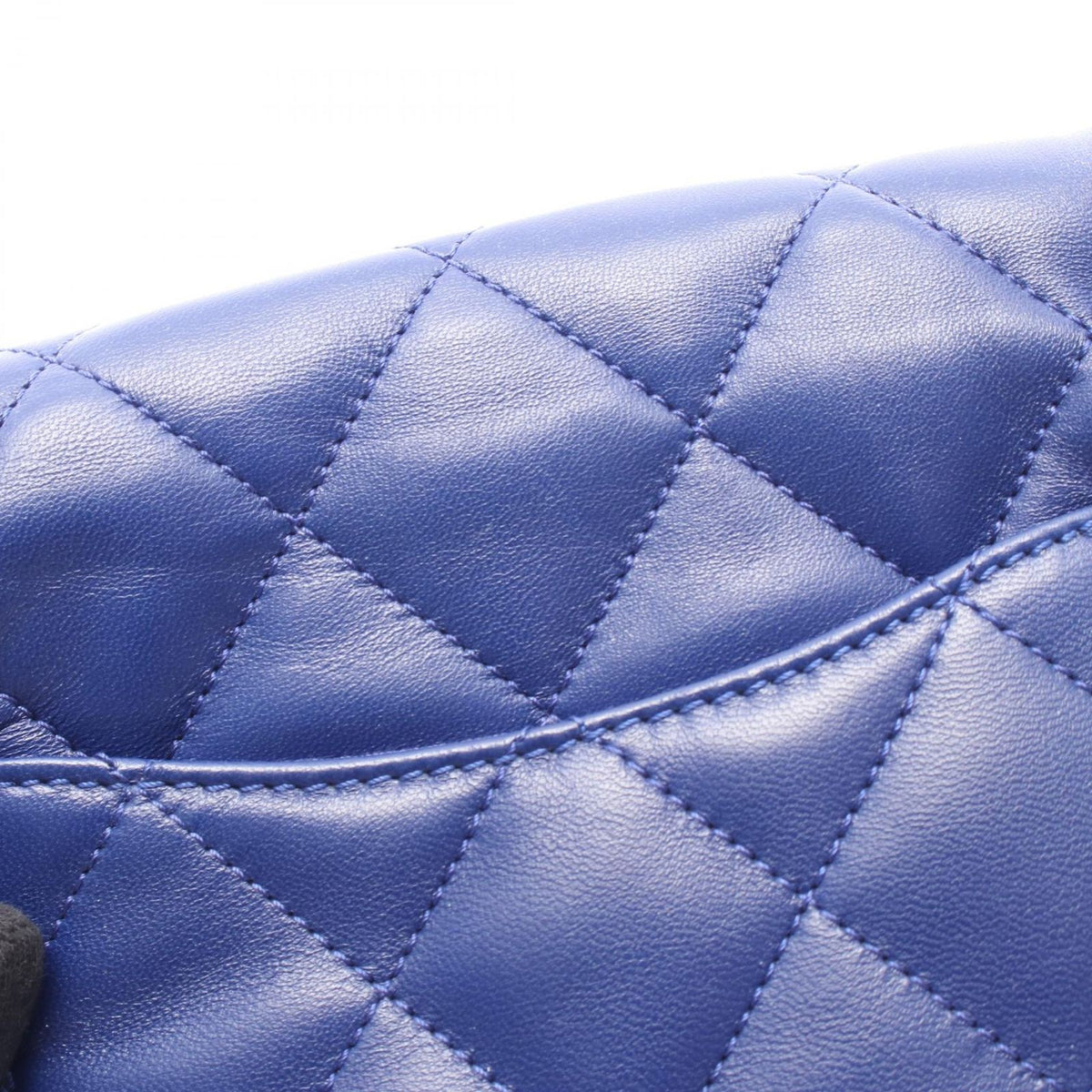 Chanel Shoulder Bag Quilted Mini Blue Lambskin Mini Chain — view 8