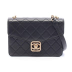 Chanel Shoulder Bag Quilted Black Lambskin Mini