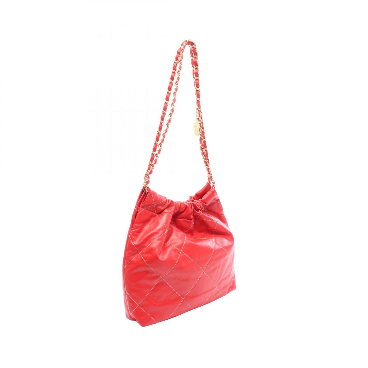 Chanel Shoulder Bag Quilted Chanel 22 Small Red Leather Chanel 22 Chain — view 2
