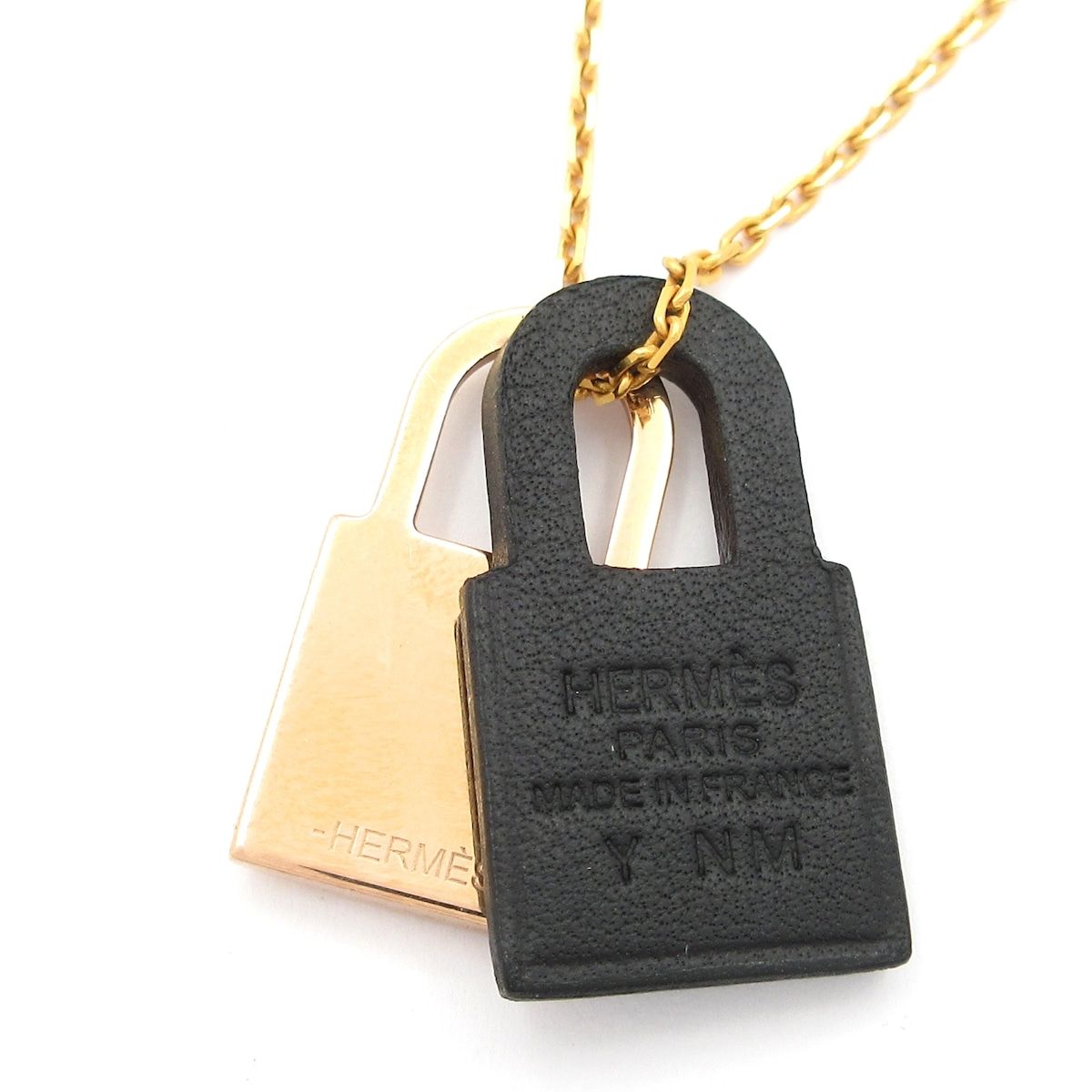 Hermes Necklace O'Kelly PM Pink Gold Black — view 3