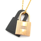 Hermes Necklace O'Kelly PM Pink Gold Black