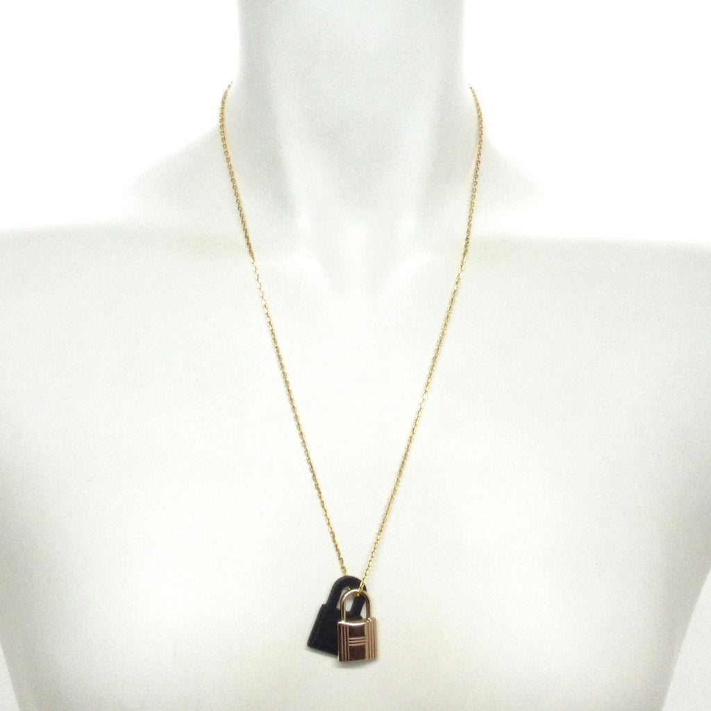 Hermes Necklace O'Kelly PM Pink Gold Black — view 2