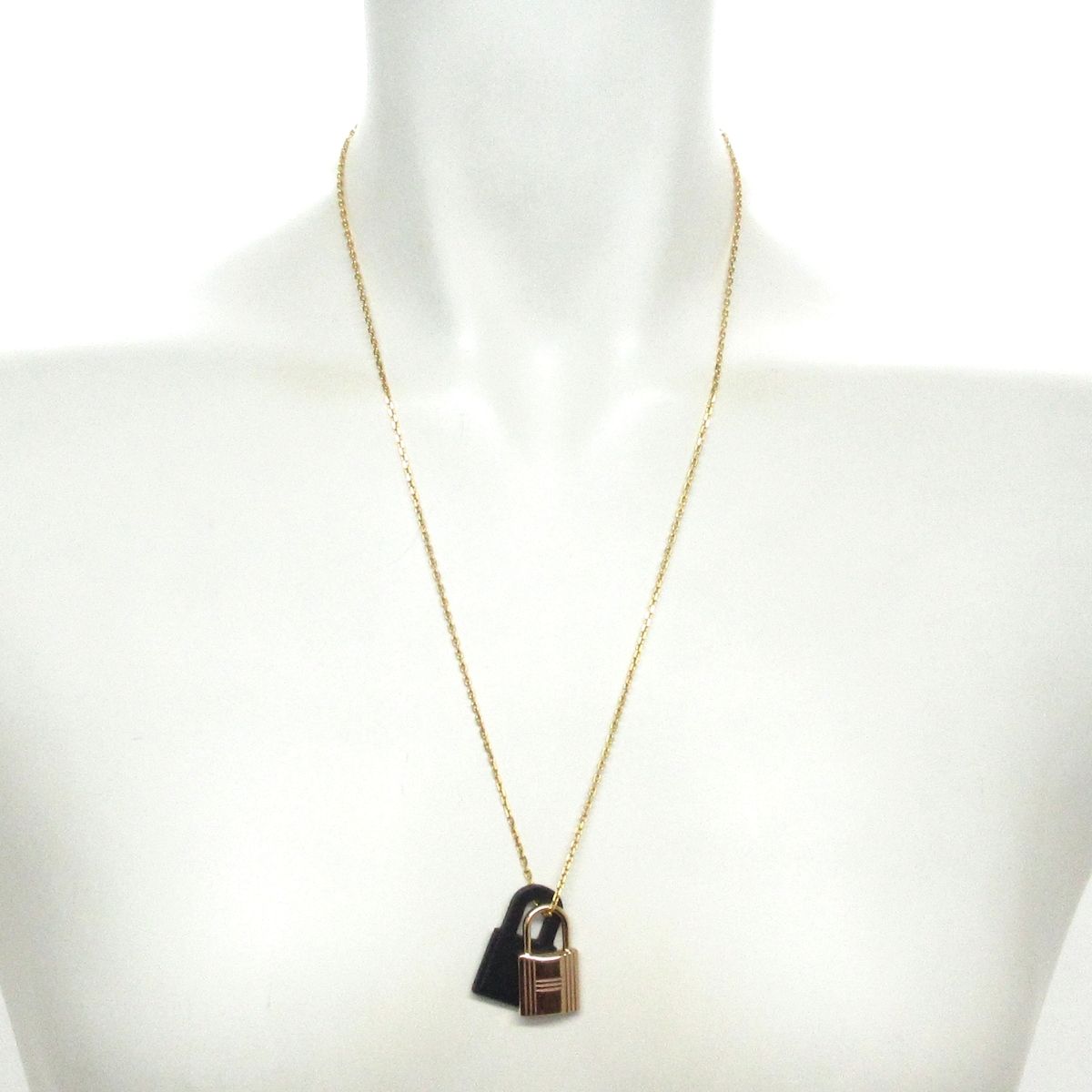 Hermes Necklace O'Kelly PM Pink Gold Black — view 2