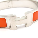 Hermes Bangle Clic Clac Ash Orange Silver Bracelet — view 5