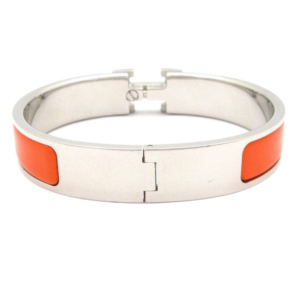Hermes Bangle Clic Clac Ash Orange Silver Bracelet — view 3