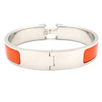 Hermes Bangle Clic Clac Ash Orange Silver Bracelet — view 3