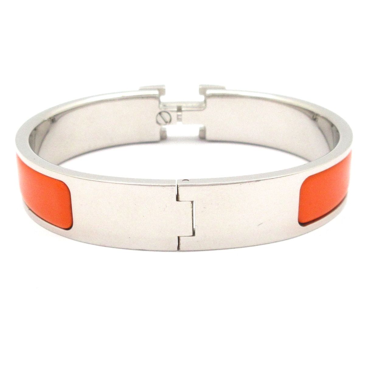 Hermes Bangle Clic Clac Ash Orange Silver Bracelet — view 3