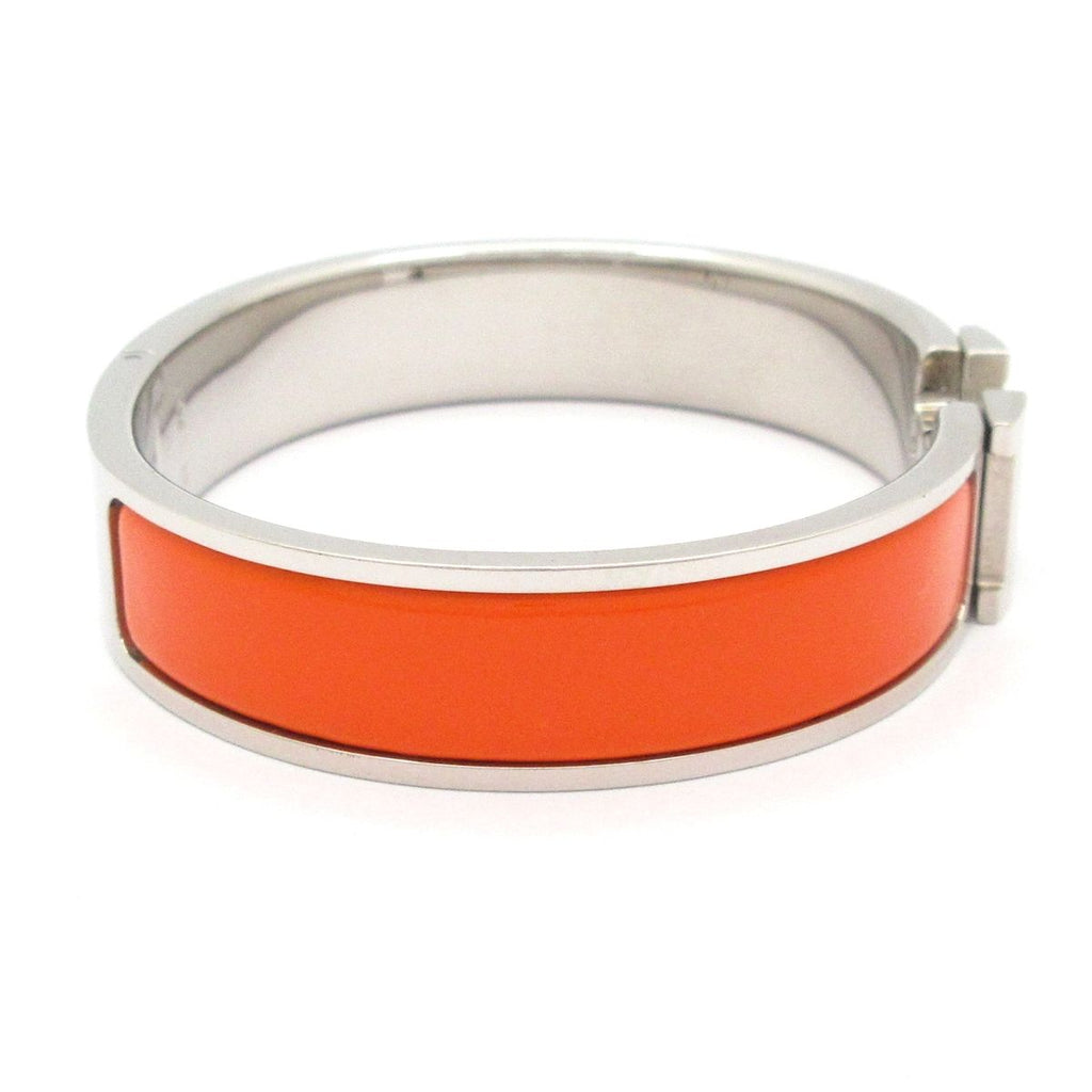 Hermes Bangle Clic Clac Ash Orange Silver Bracelet — view 2