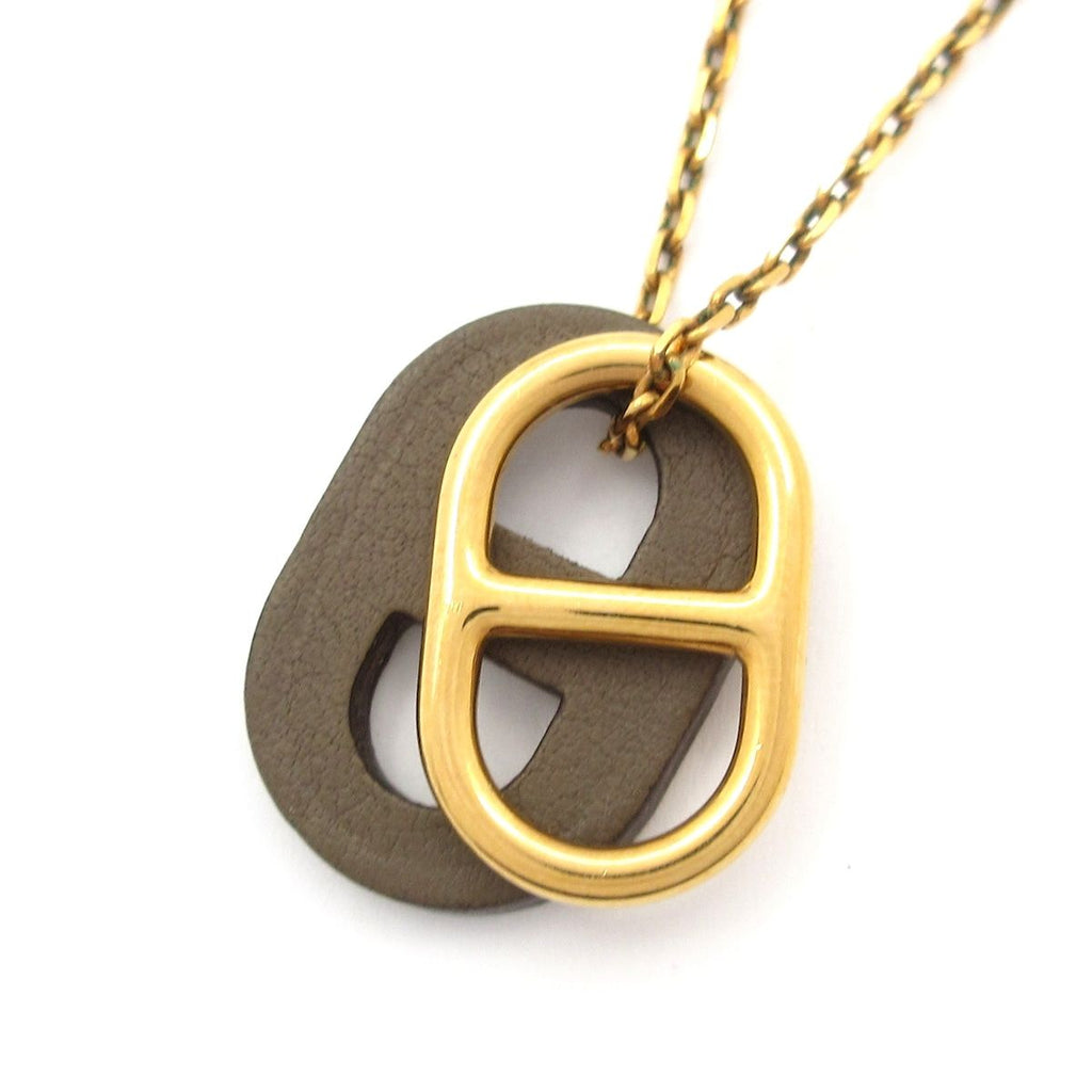 Hermes Necklace Chaine D'ancre Leather Gold