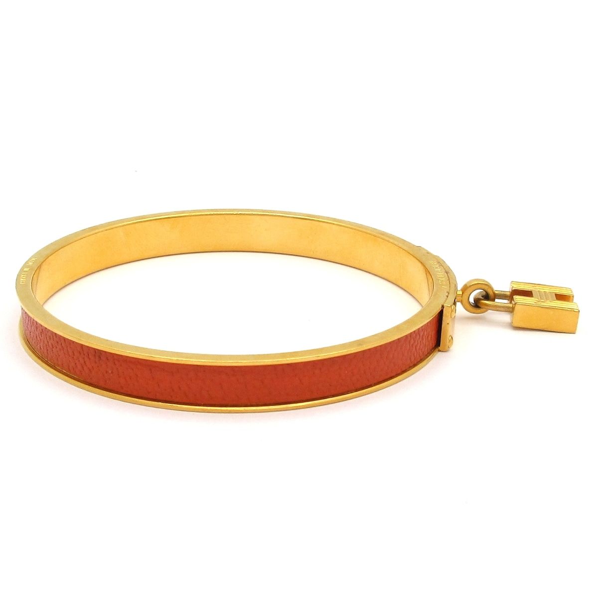 Hermes Bangle Kelly Orange Gold Bracelet — view 2