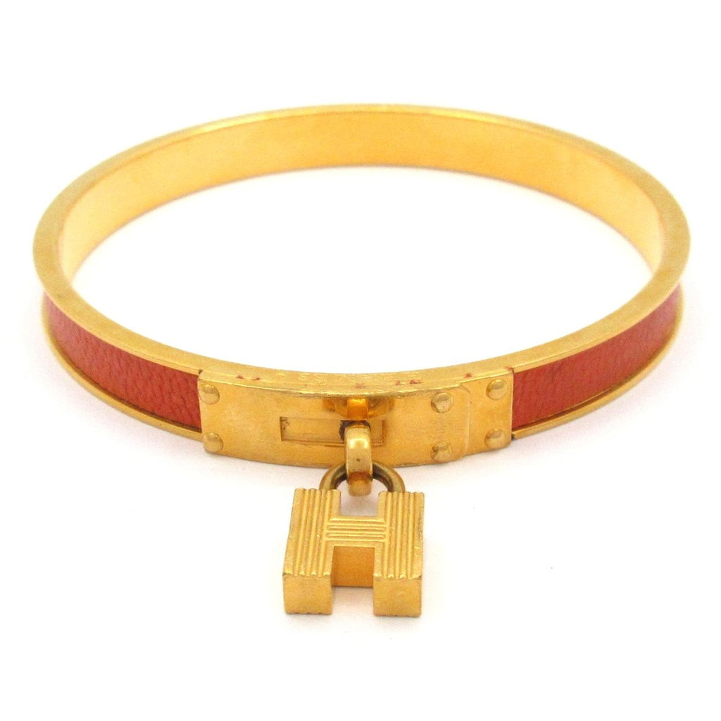 Hermes Bangle Kelly Orange Gold Bracelet